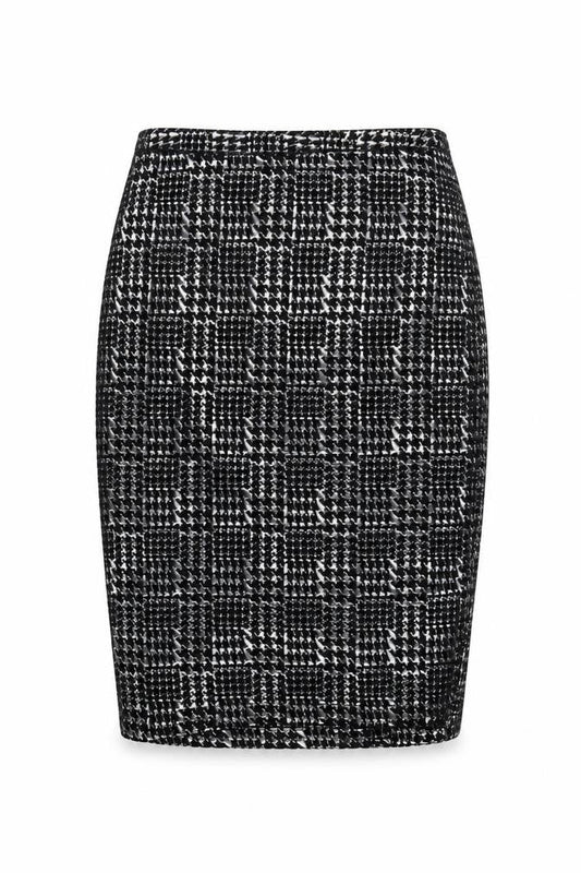 M&Co. Women's Silver Check Pencil Skirt Size 10 Knee Length