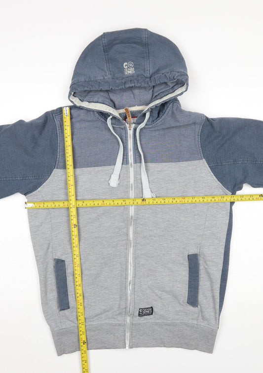 Centered Mens Grey Full Zip Hoodie Size M Casual Fleece Jacket