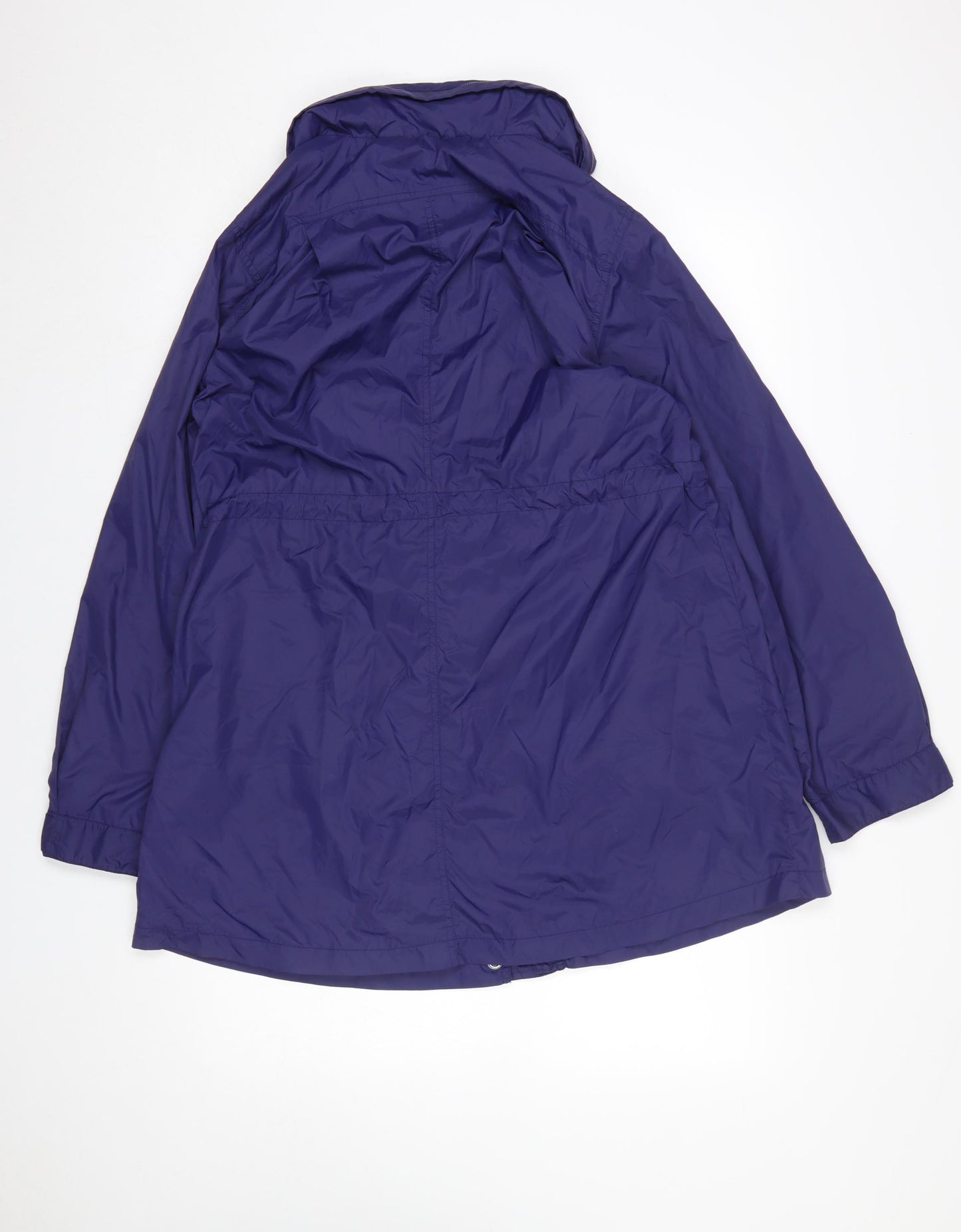 Verge Women's Blue Nylon Anorak Jacket Size M Hooded Mid-Length
