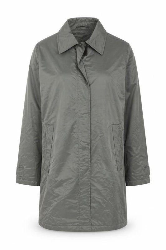 QS Clothing Women’s Grey Long Rain Coat Size M Water Resistant