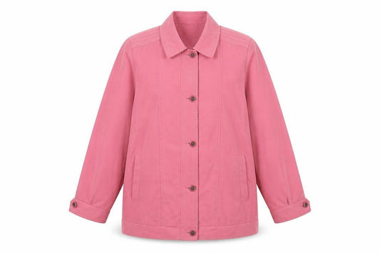 Klassik Women Pink Size 12 Mid-Length Button Coat Polyester Nylon