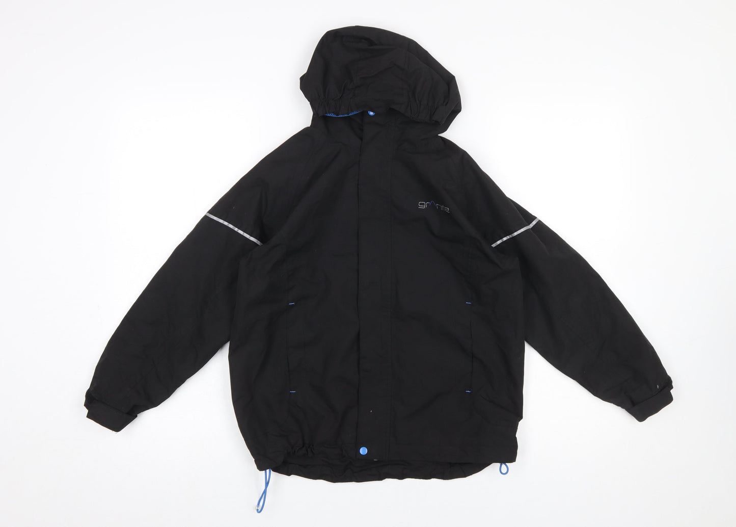 Granite Outdoors Boys Black Hooded Waterproof Rain Coat 9-10 Years