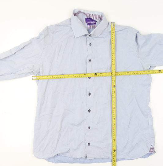 Marco Capelli Men's Blue XL Cotton Formal Dress Shirt