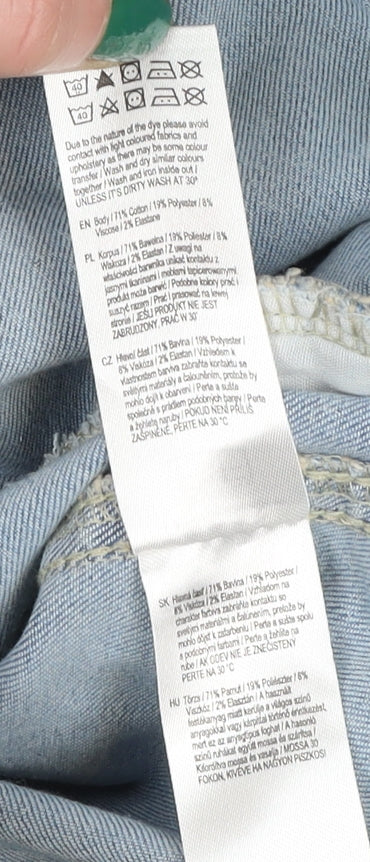 F&F Women Blue Denim Basic Jacket Size 8 Classic Style