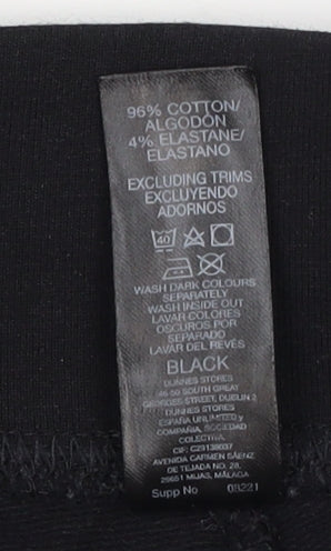 Dunnes Stores Womens Black Cotton Stretch Leggings S Short
