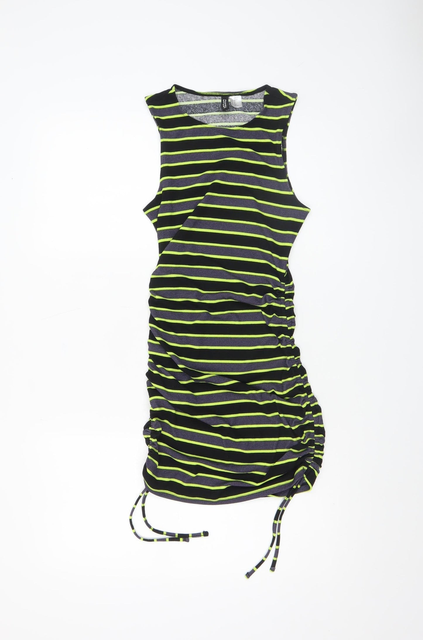 H&M Divided Women’s Multicoloured XS Ruched Striped Tank Dress