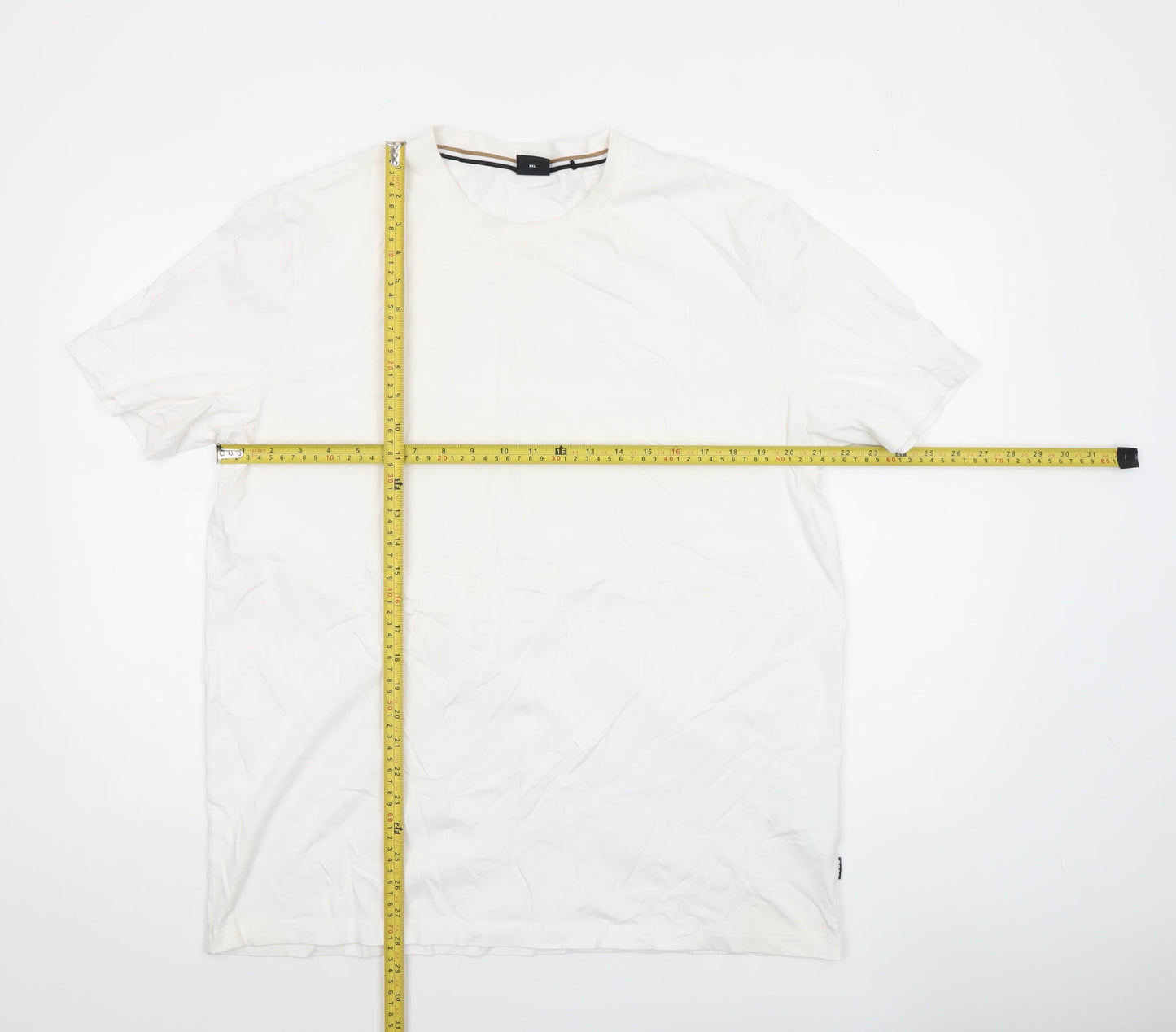 BOSS Men’s White 2XL Regular Fit Crew Neck Cotton T-Shirt