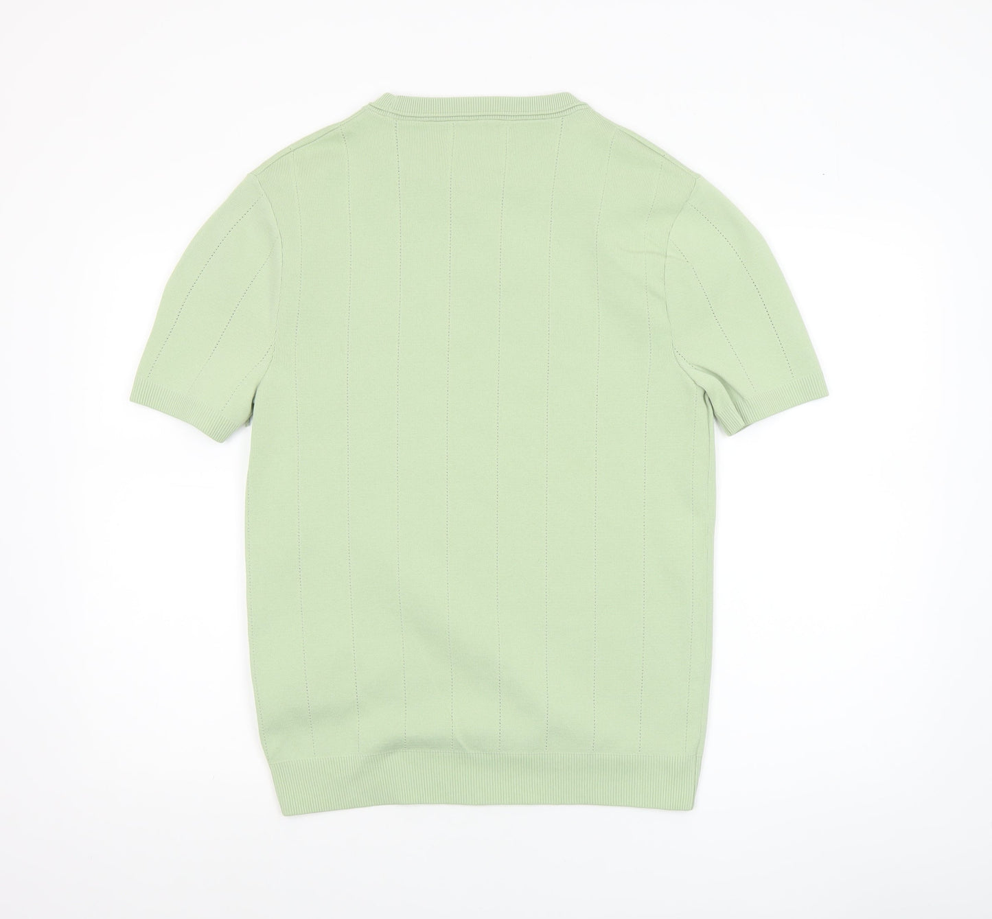 River Island Men's Green L Short Sleeve Crew Neck Pullover Jumper