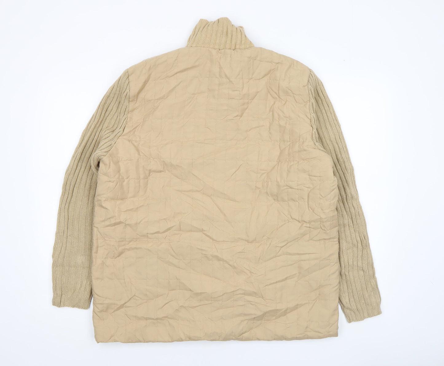 Damart Women Beige Quilted Knit Sleeve Jacket Size L