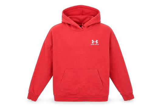 Under Armour Boys Red Pullover Hoodie Small Cotton Blend Sportswear