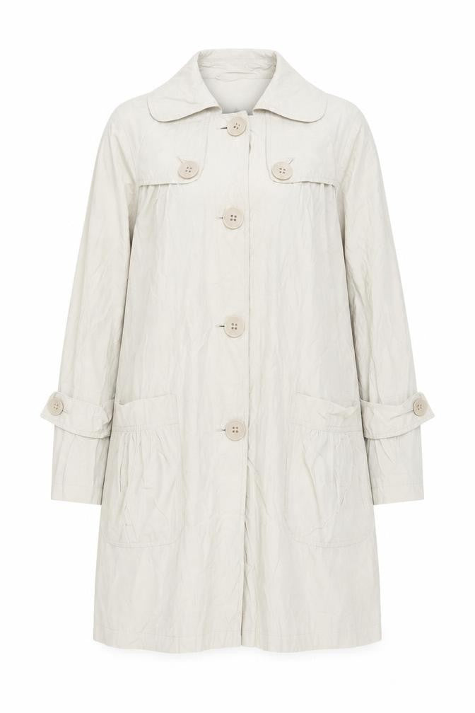 Warehouse Women's Beige Trench Coat Size 12 Cotton Blend