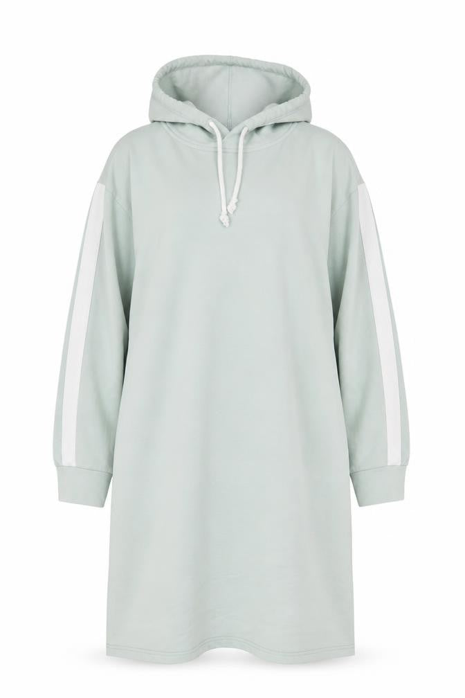 Alia Women’s Mint Green Longline Hoodie Dress UK 20 Pullover Cotton
