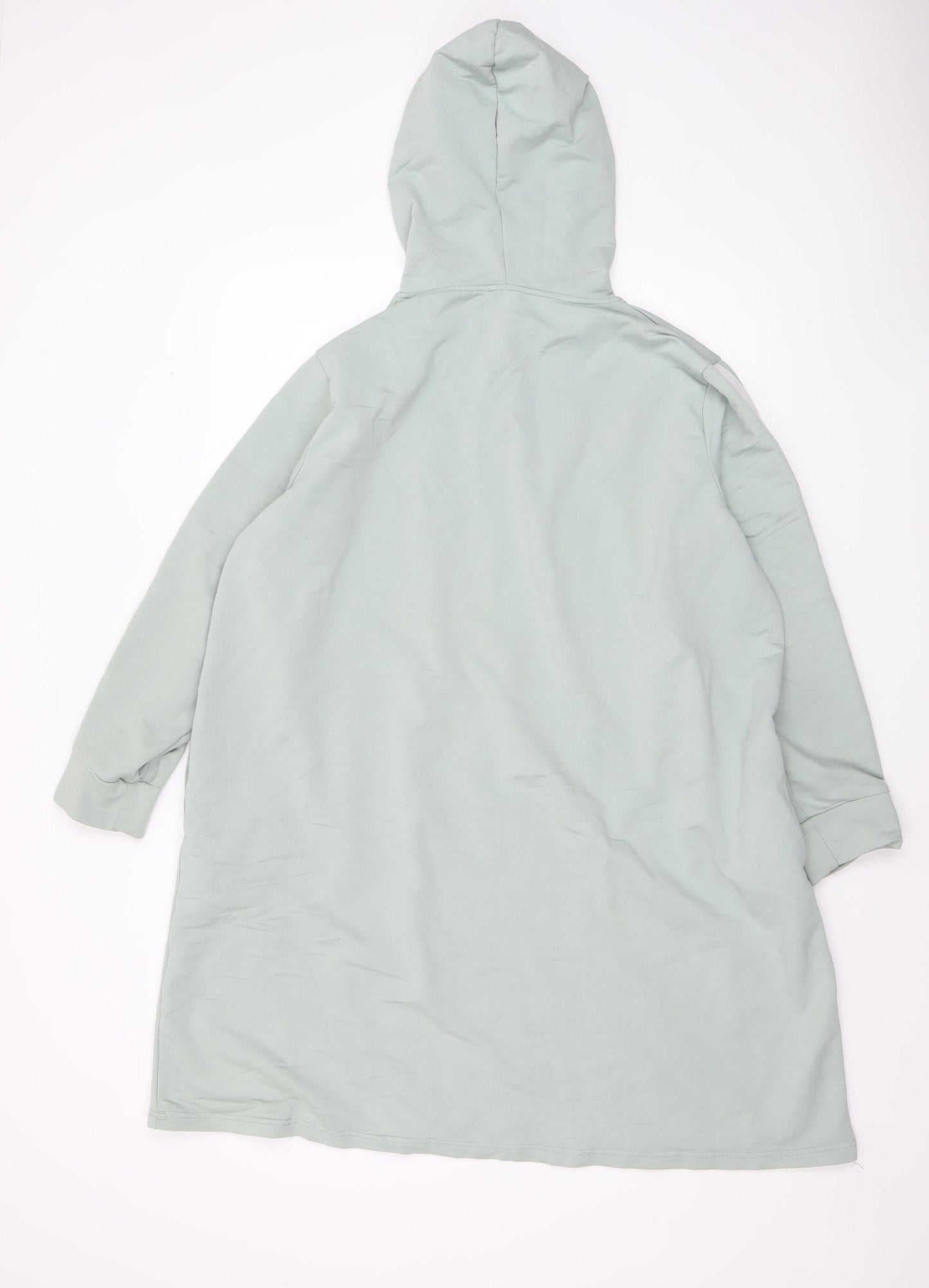 Alia Women’s Mint Green Longline Hoodie Dress UK 20 Pullover Cotton