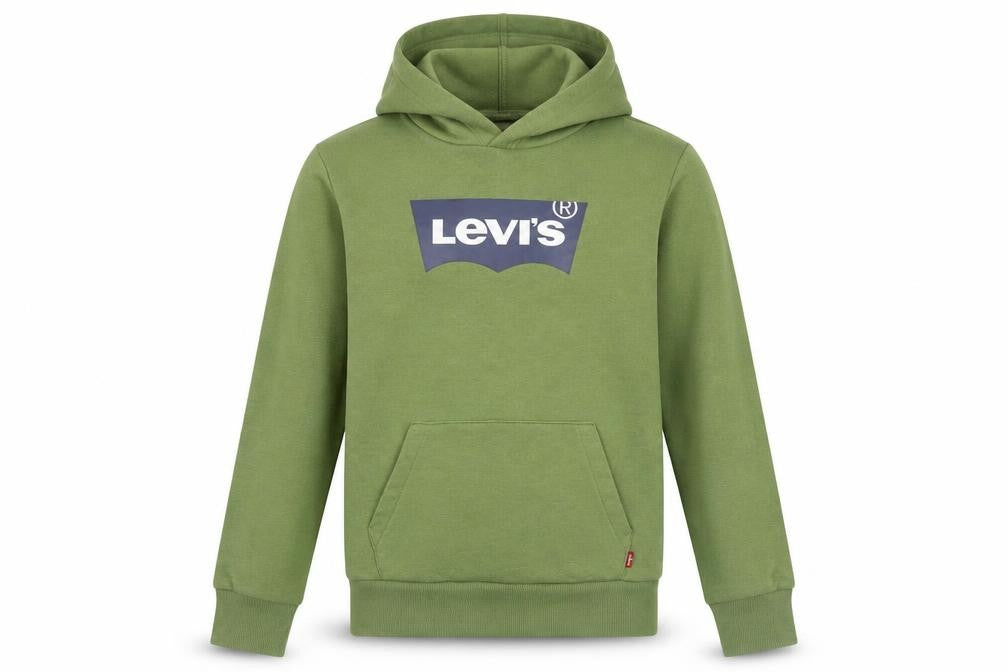 Levi's Boys Green Pullover Hoodie 14A (164cm) Cotton Blend Logo Design