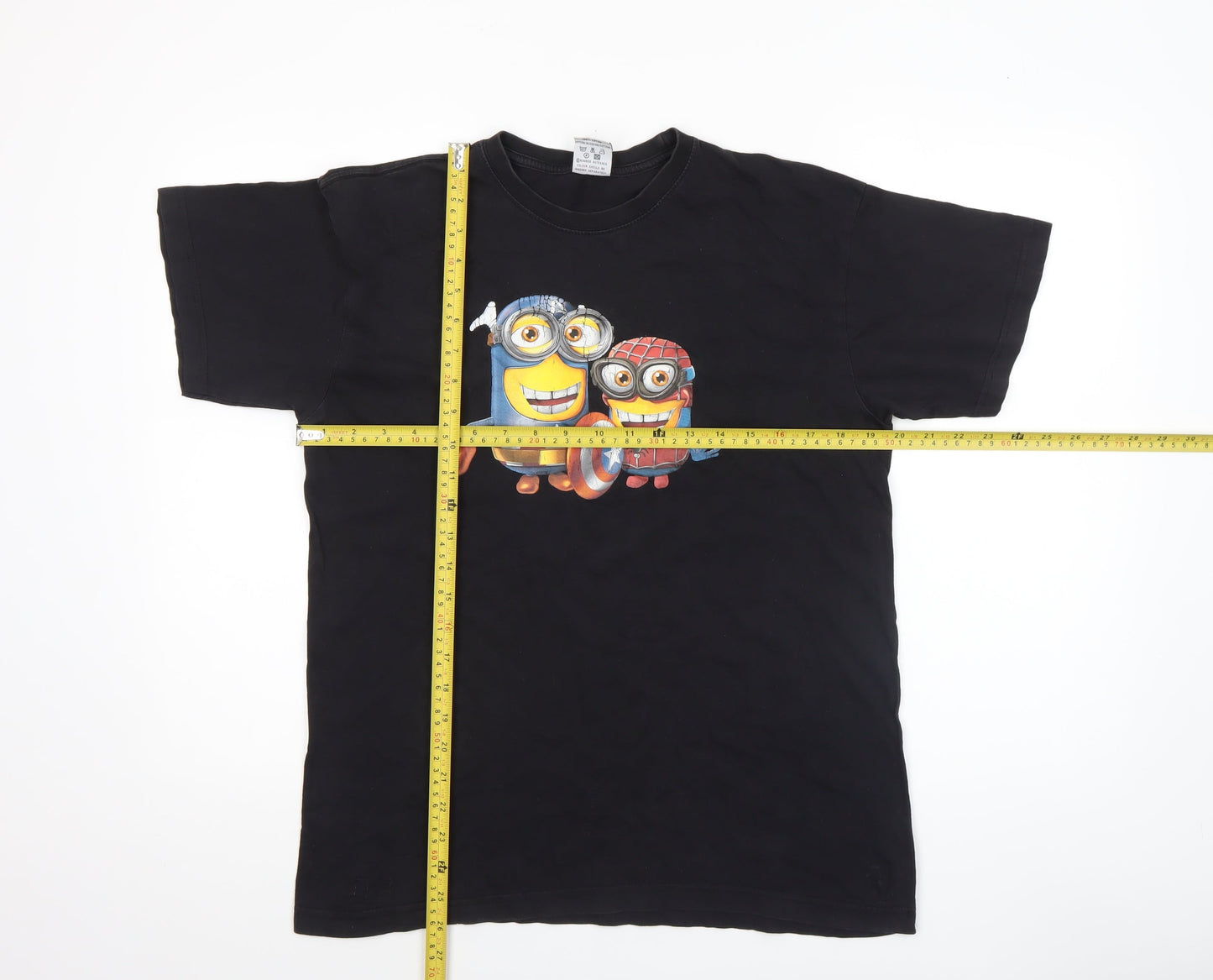 American Zone Men’s Black Minions Graphic Cotton T-Shirt Size M