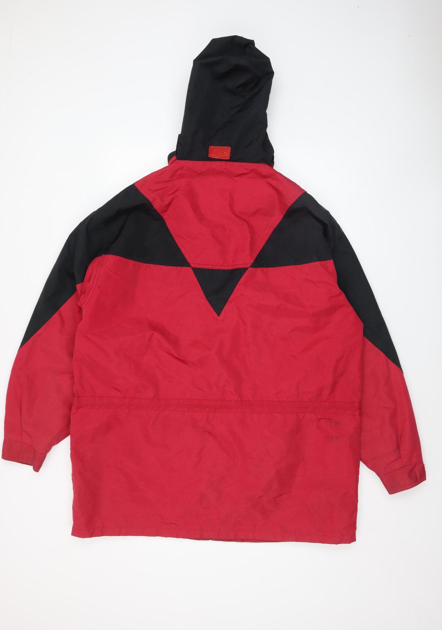 Dickies Men's Red & Black Parka Work Jacket L Hooded Waterproof Twill