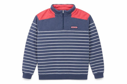 Vineyard Vines Men's Blue Striped 1/2 Zip Cotton Sweatshirt M