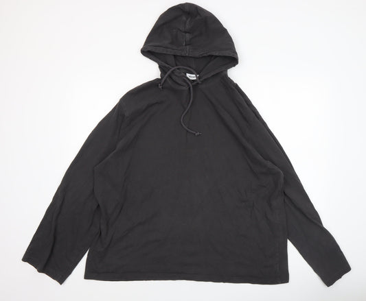 Weekday Women Black Cotton Pullover Hoodie Size L Relaxed Fit