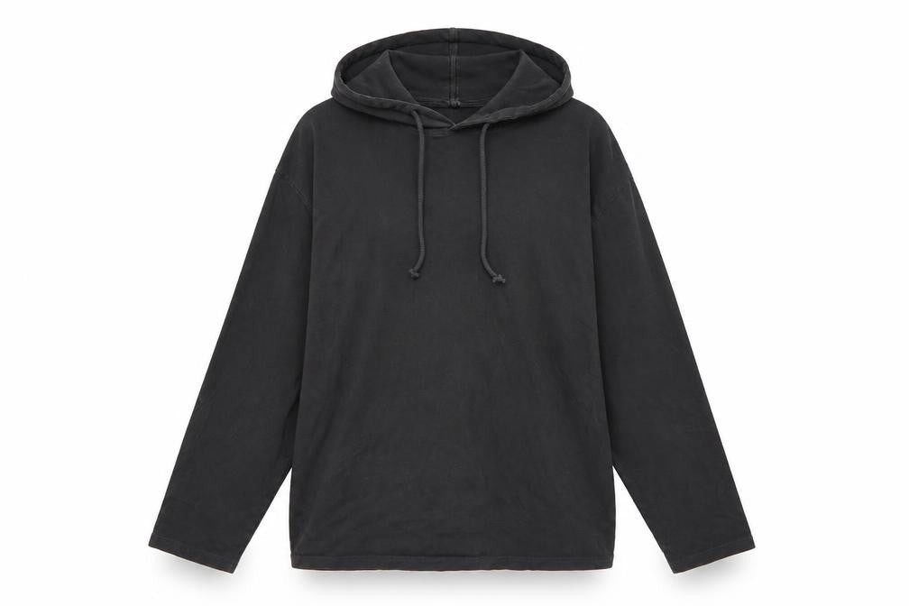 Weekday Women Black Cotton Pullover Hoodie Size L Relaxed Fit
