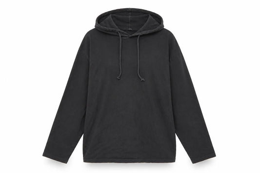 Weekday Women Black Cotton Pullover Hoodie Size L Relaxed Fit