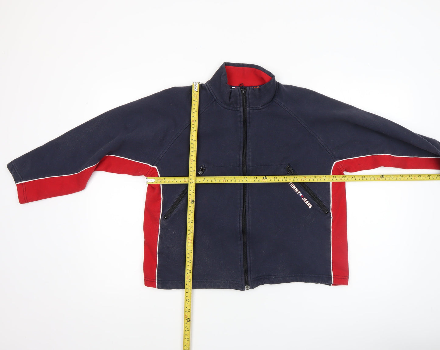 Tommy Hilfiger Boys Blue Full Zip Cotton Jacket Size L Classic Logo