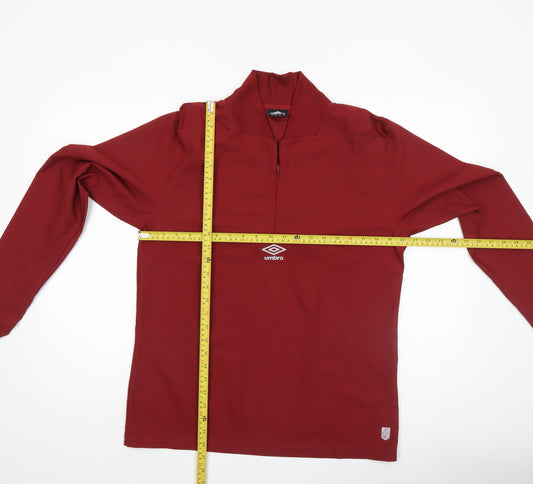 Umbro Men’s Red Long Sleeve 1/4 Zip Training Top Size M