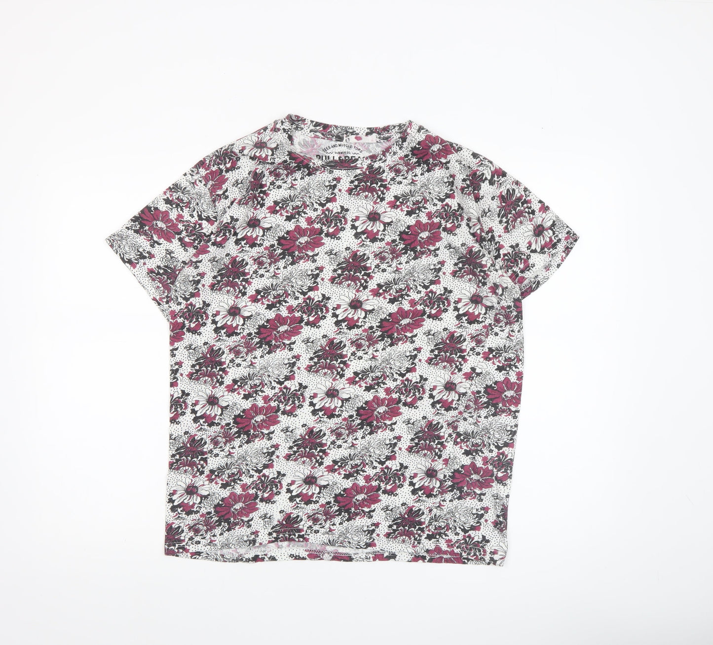 Pull&Bear Women’s Multicoloured Floral Cotton T-Shirt Size 12