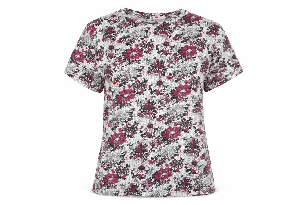 Pull&Bear Women’s Multicoloured Floral Cotton T-Shirt Size 12