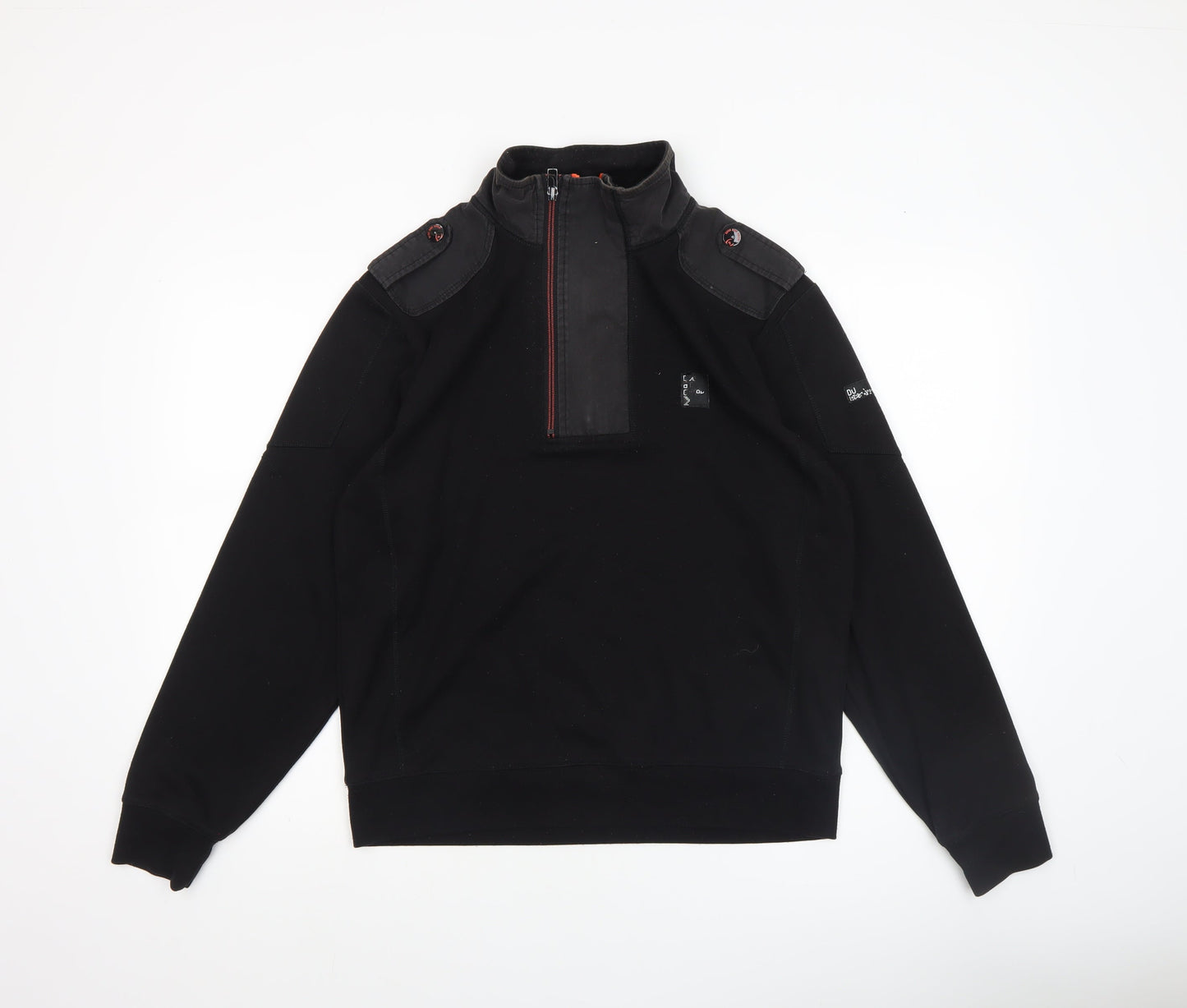 Duck and Cover Men's Black Medium 1/2 Zip Sweatshirt High Neck