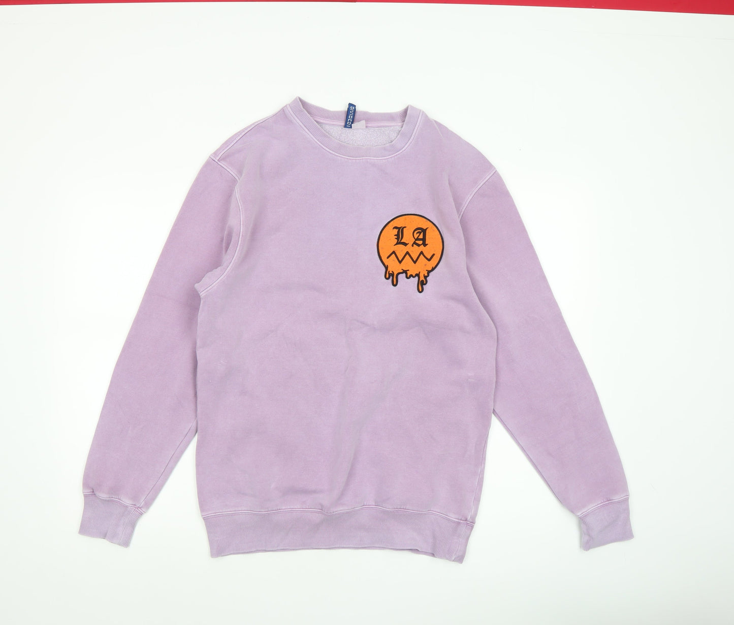 H&M Divided Men's Purple LA Graphic Pullover Sweatshirt Size S