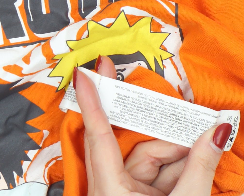 Naruto Shippuden Boys Orange 9-10 Years Graphic Cotton T-Shirt