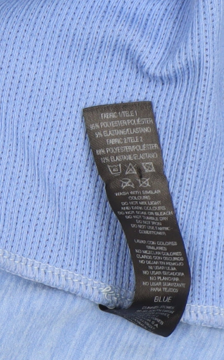 Dunnes Stores Women Blue Hooded Pullover Sweatshirt Size L Polyester Blend