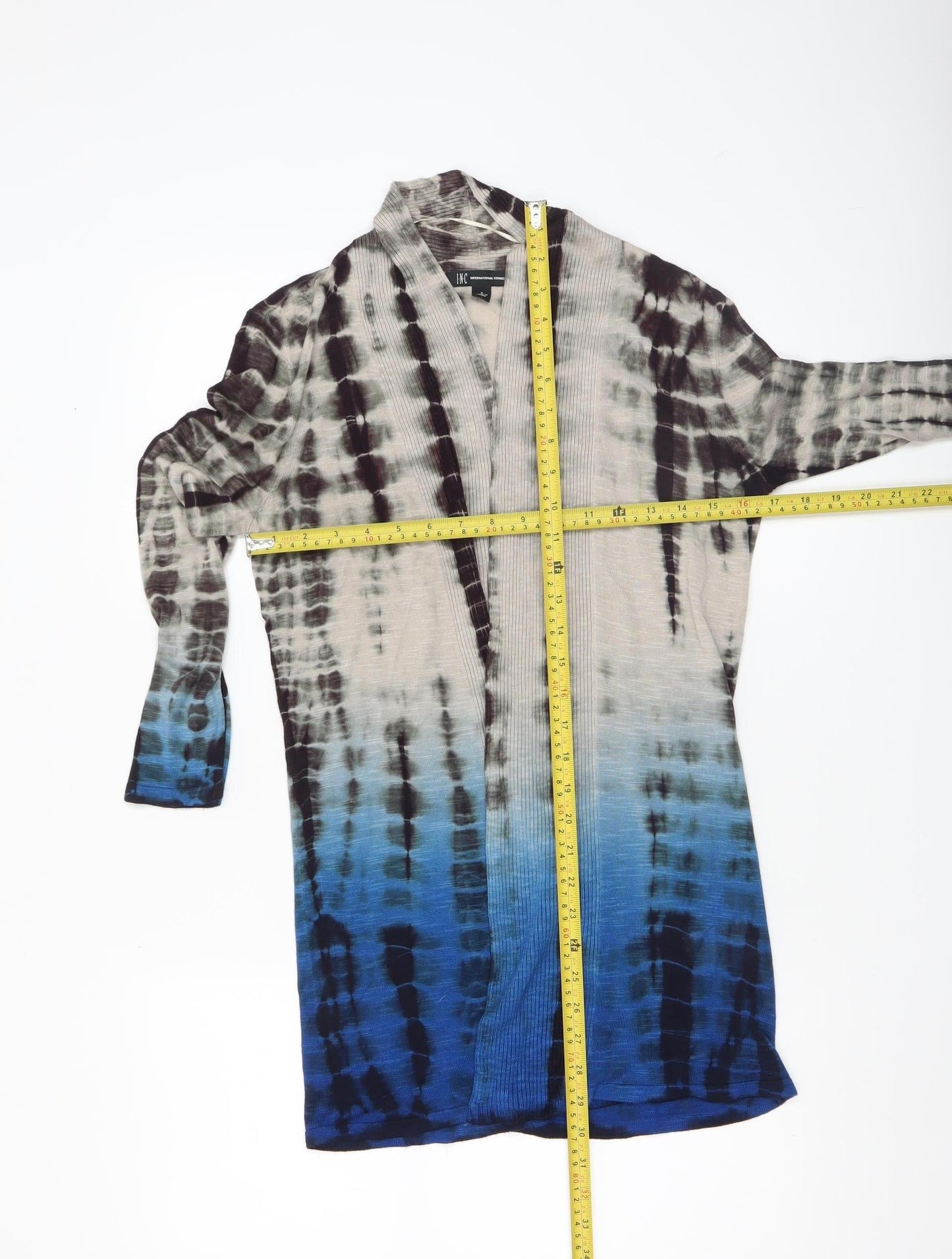 INC International Concepts Women's Multicoloured Tie-Dye Cardigan Size S