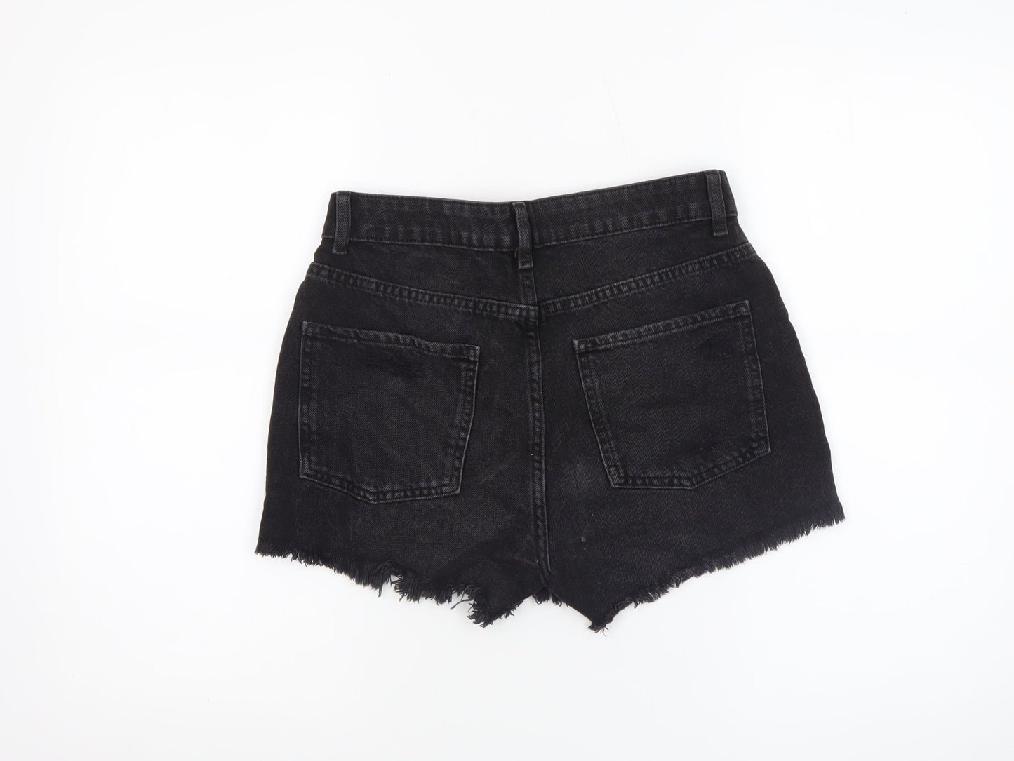 Primark Women's Black Cut-Off Denim Shorts Size 6 High Rise