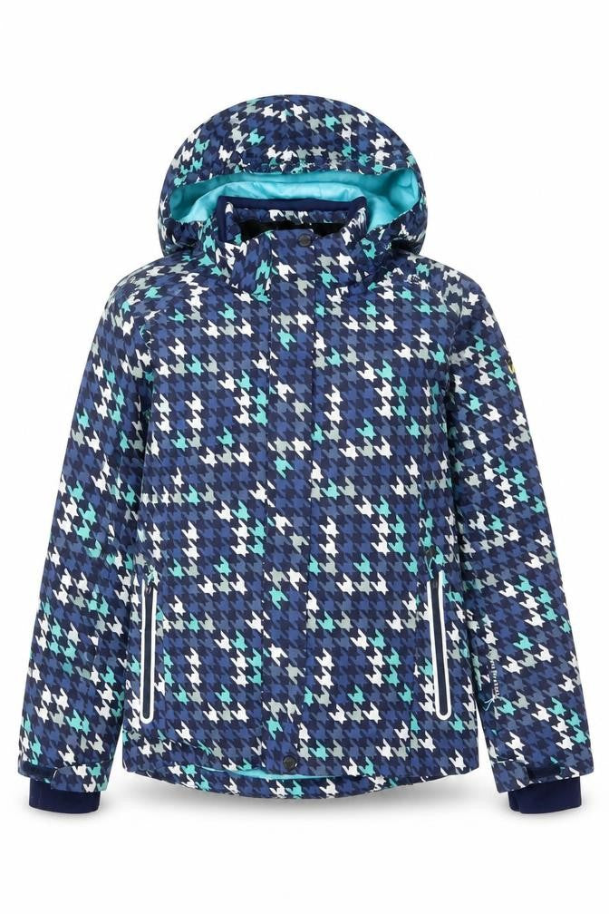 CMP Boys Blue Houndstooth Waterproof Hooded Ski Jacket 14 Years