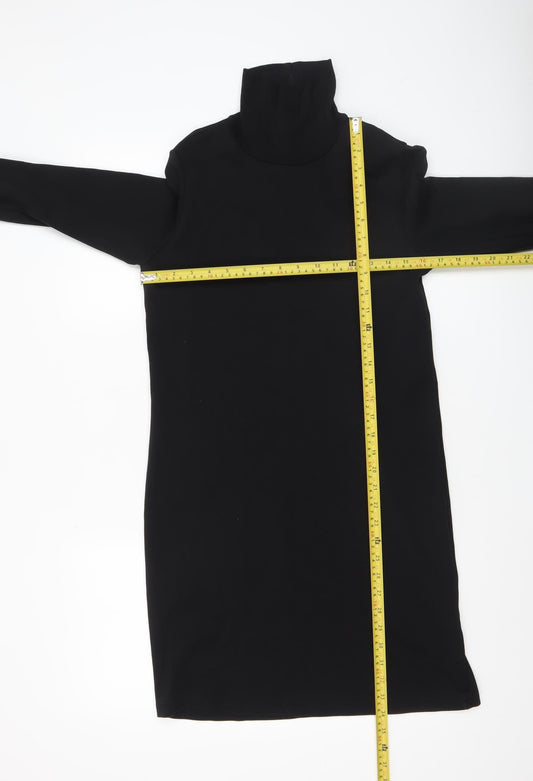 Vero Moda Women’s Black Roll Neck Jersey Shift Dress Size M