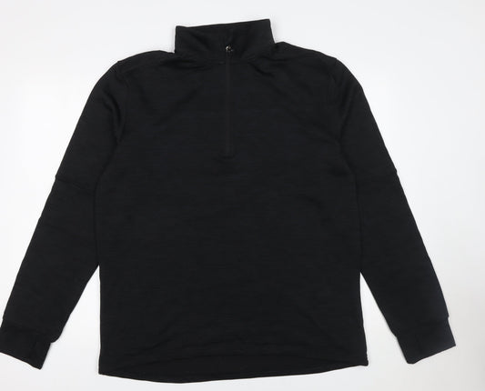 Dunnes Stores Men's Black XL 1/4 Zip High Neck Sweatshirt