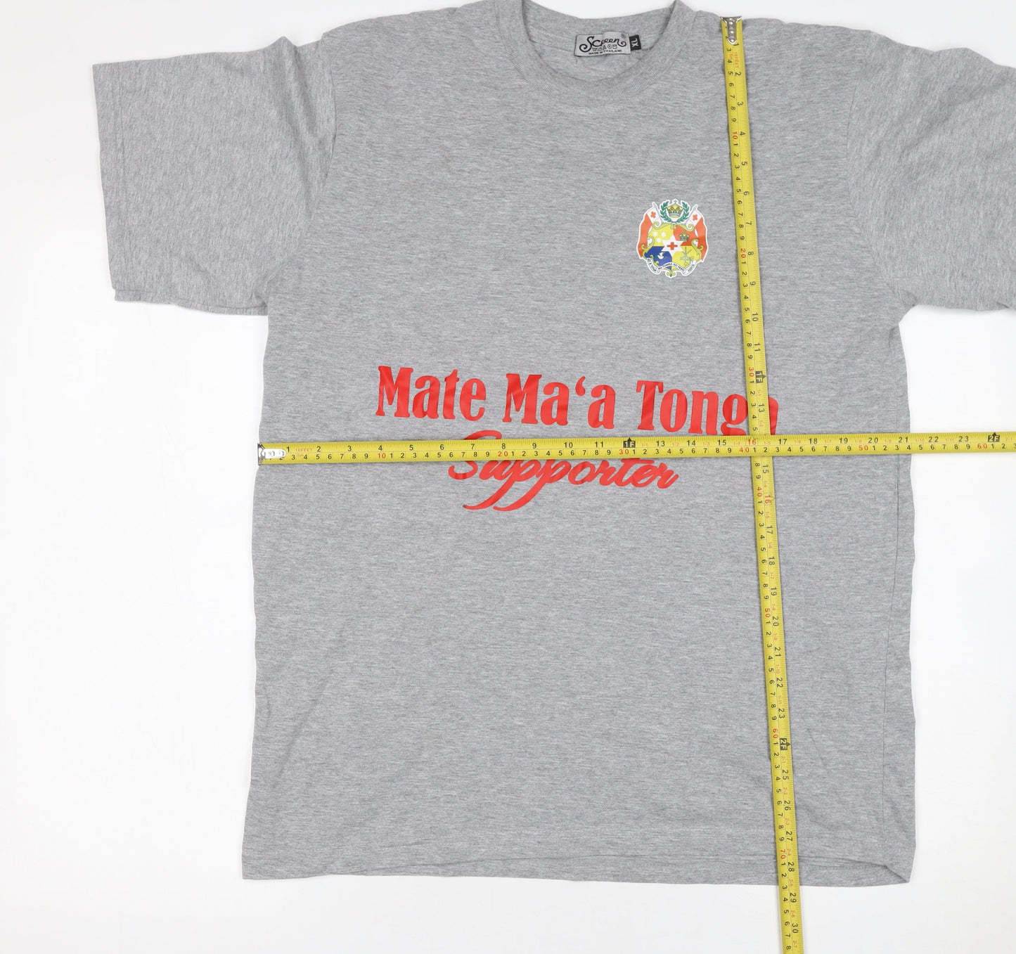 Screen Men’s Grey Mate Ma’a Tonga Supporter Graphic T-Shirt XL