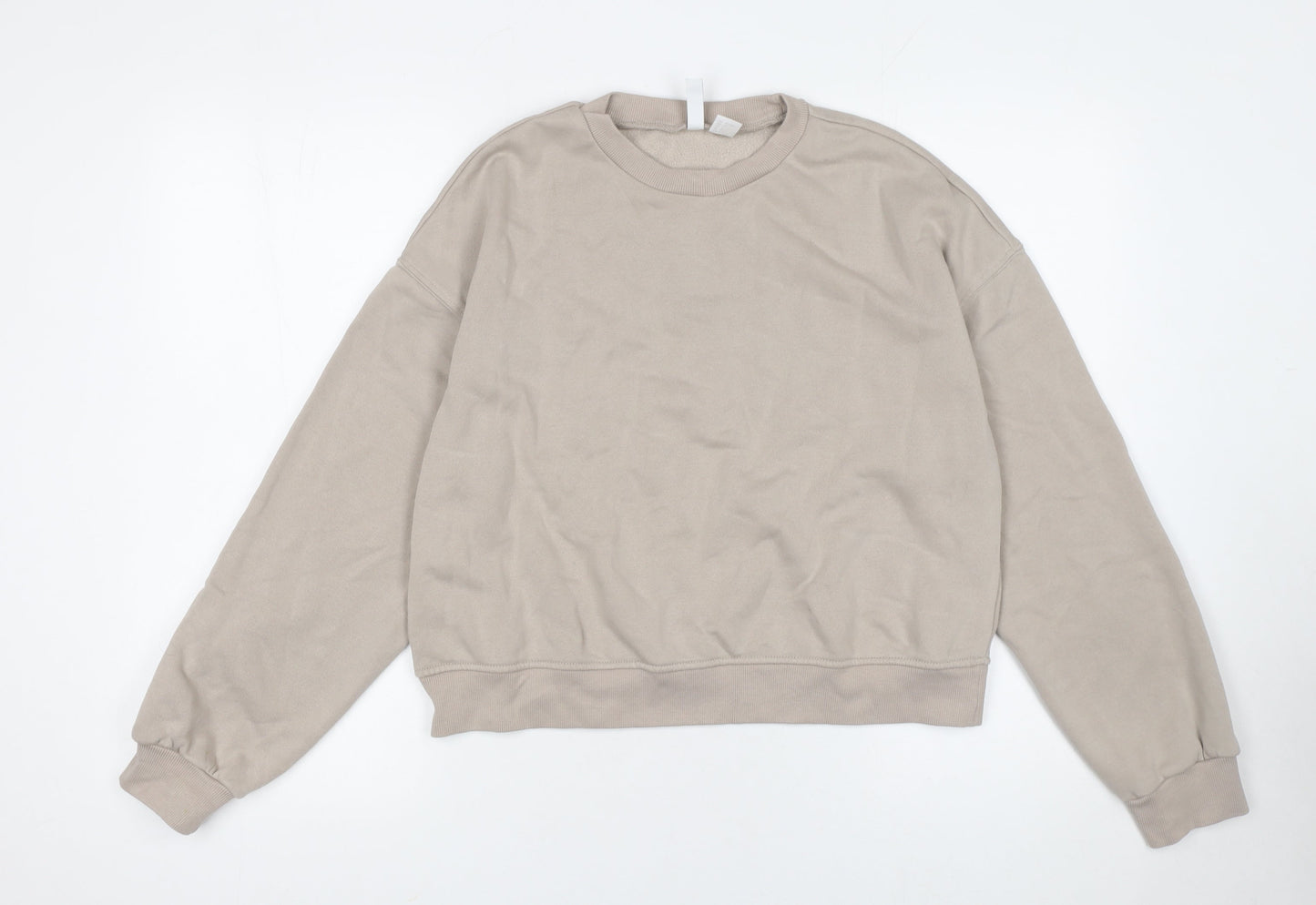 H&M Divided Women Beige Crew Neck Pullover Sweatshirt Size Small