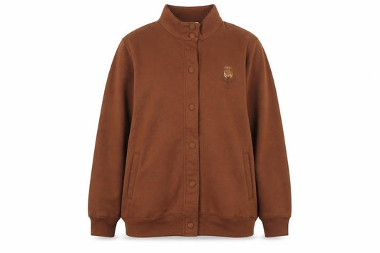 Jenny-Lee Women Brown Embroidered Button Sweatshirt Size 20