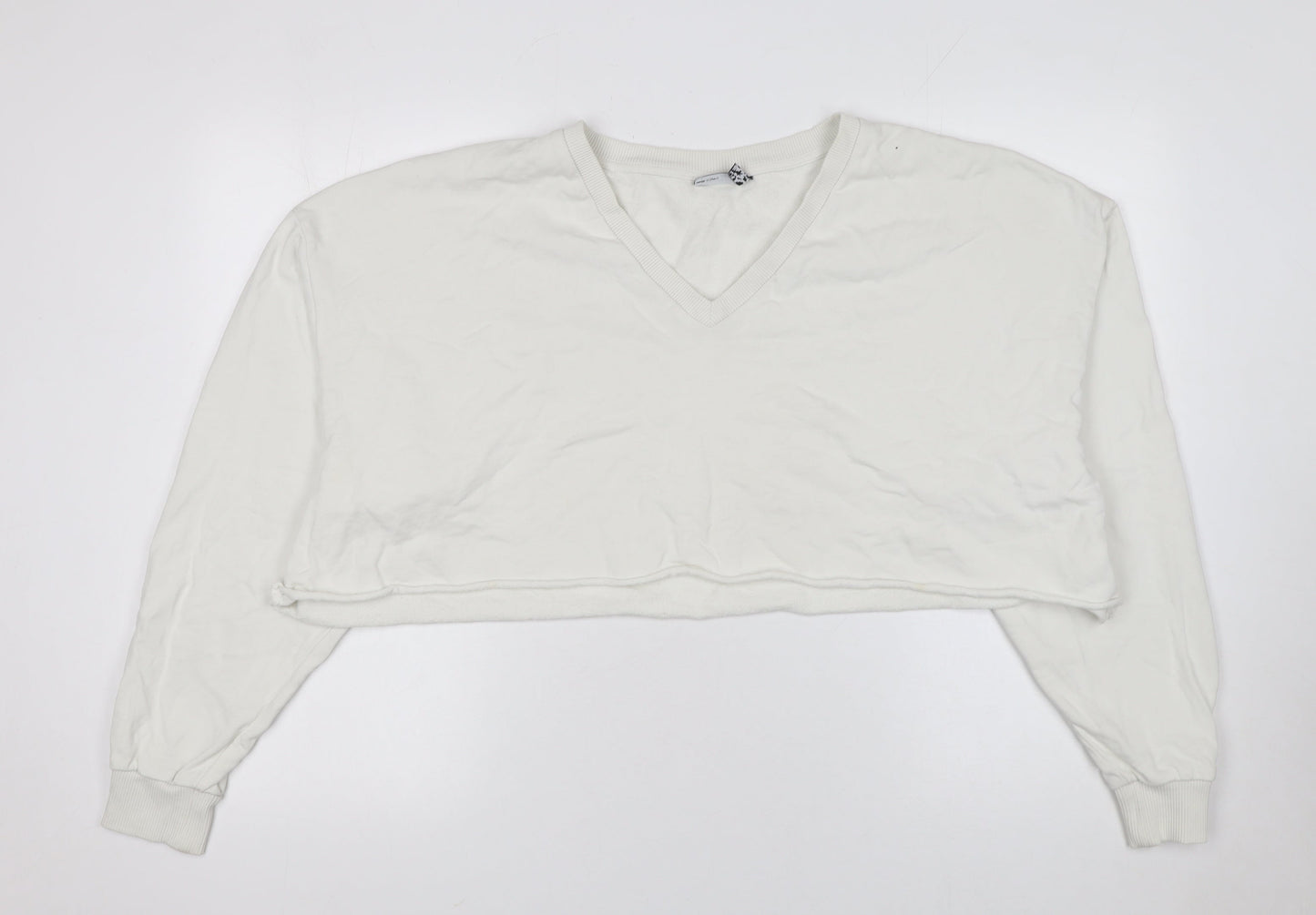 ASOS Design Women’s Ivory Cropped Pullover Sweatshirt Size M