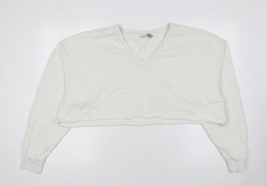 ASOS Design Women’s Ivory Cropped Pullover Sweatshirt Size M