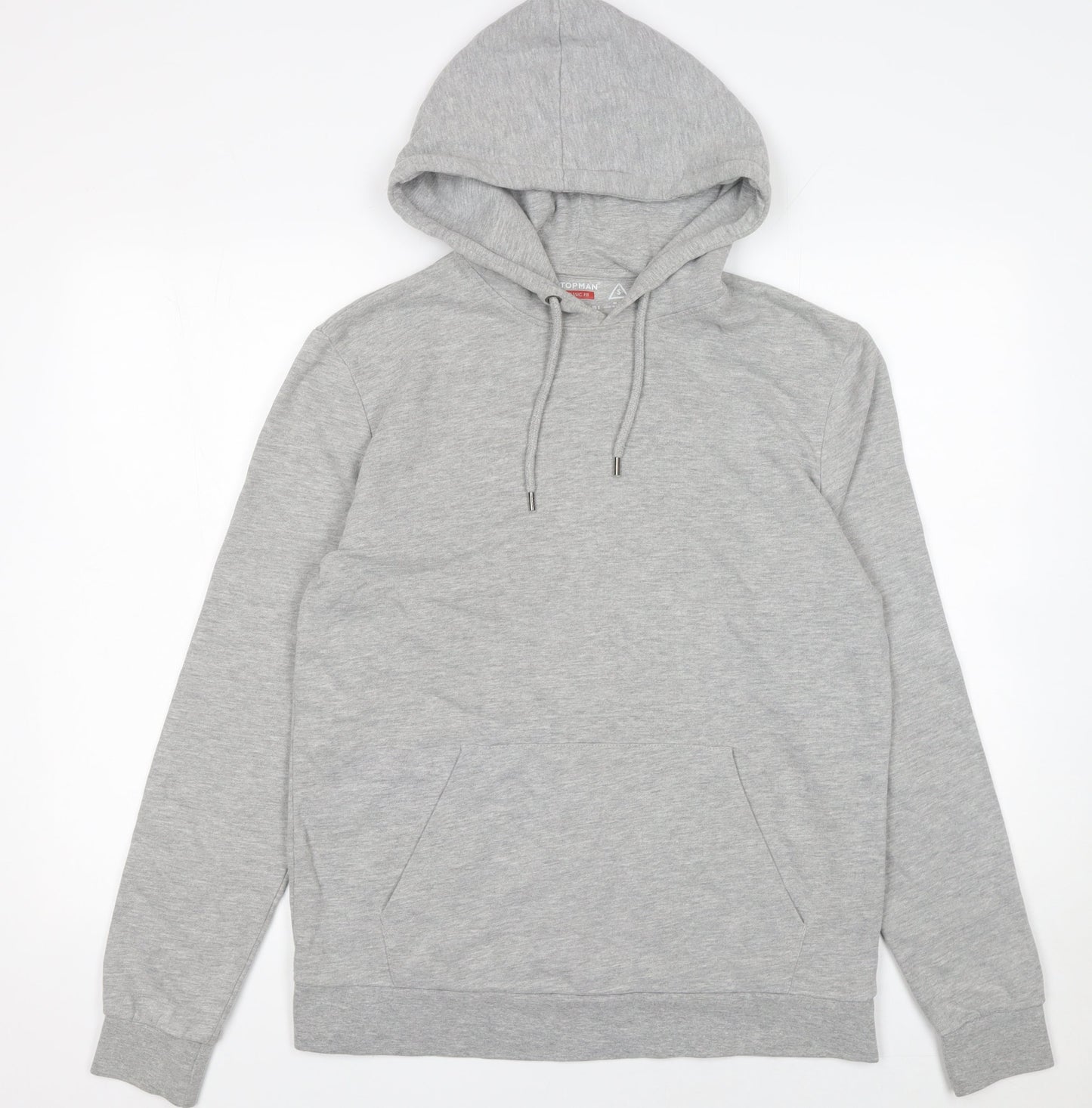 Topman Mens Grey Classic Fit Pullover Hoodie Size S