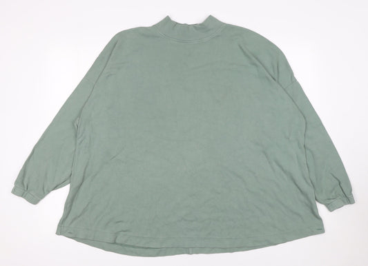 ASOS Design Women’s Green Cotton Mock Neck Oversized Sweatshirt UK 10