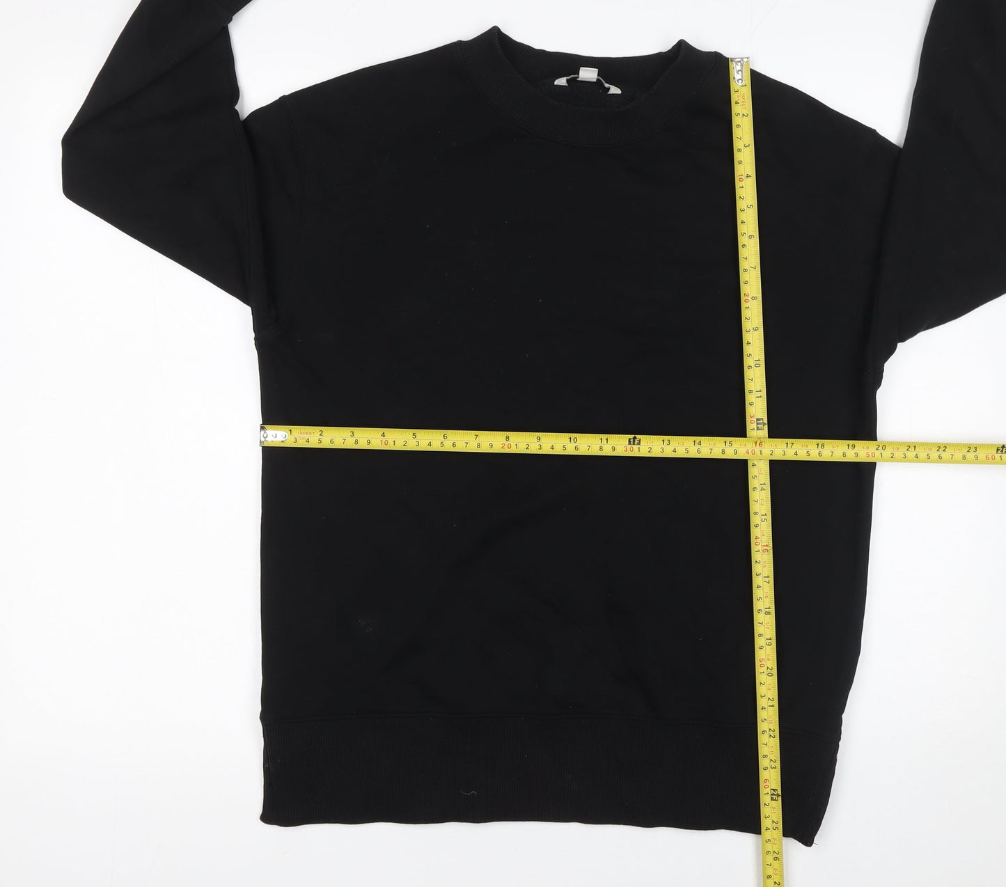 Next Women Black Small Crew Neck Cotton Sweatshirt
