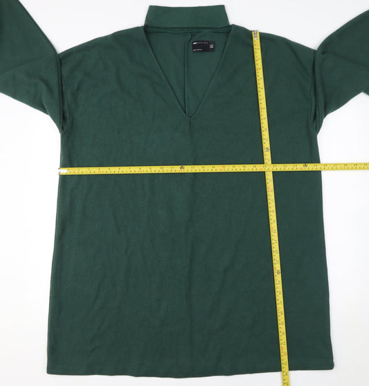 ASOS DESIGN Womens Green Size 16 Shift Knee Length V-Neck Dress