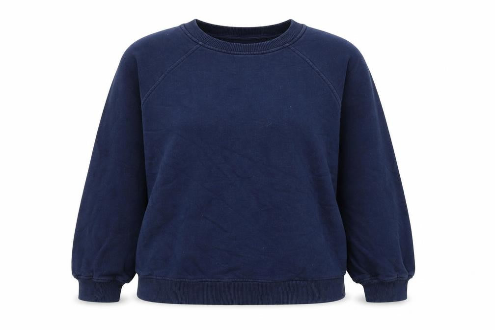 & Other Stories Women's Navy Blue Cotton Crew Neck Pullover Sweatshirt Size S