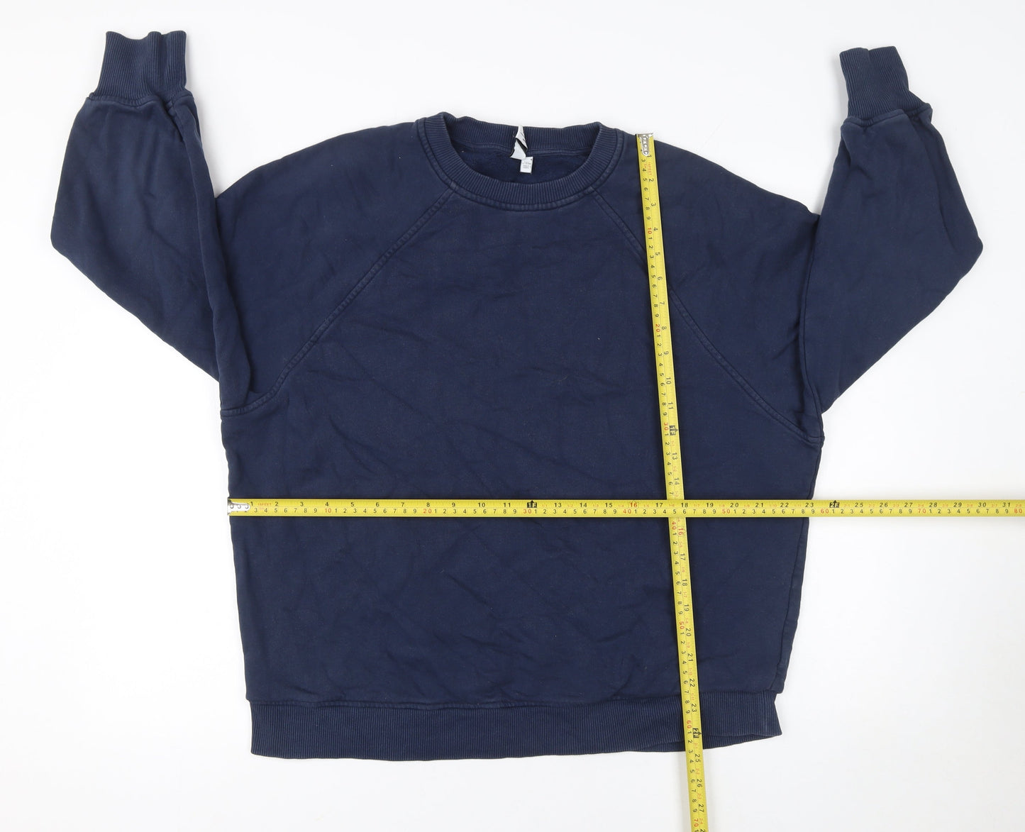 & Other Stories Women's Navy Blue Cotton Crew Neck Pullover Sweatshirt Size S