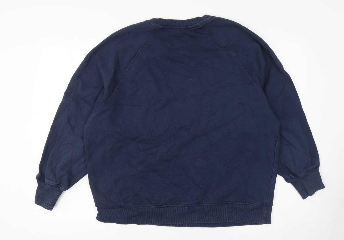 & Other Stories Women's Navy Blue Cotton Crew Neck Pullover Sweatshirt Size S