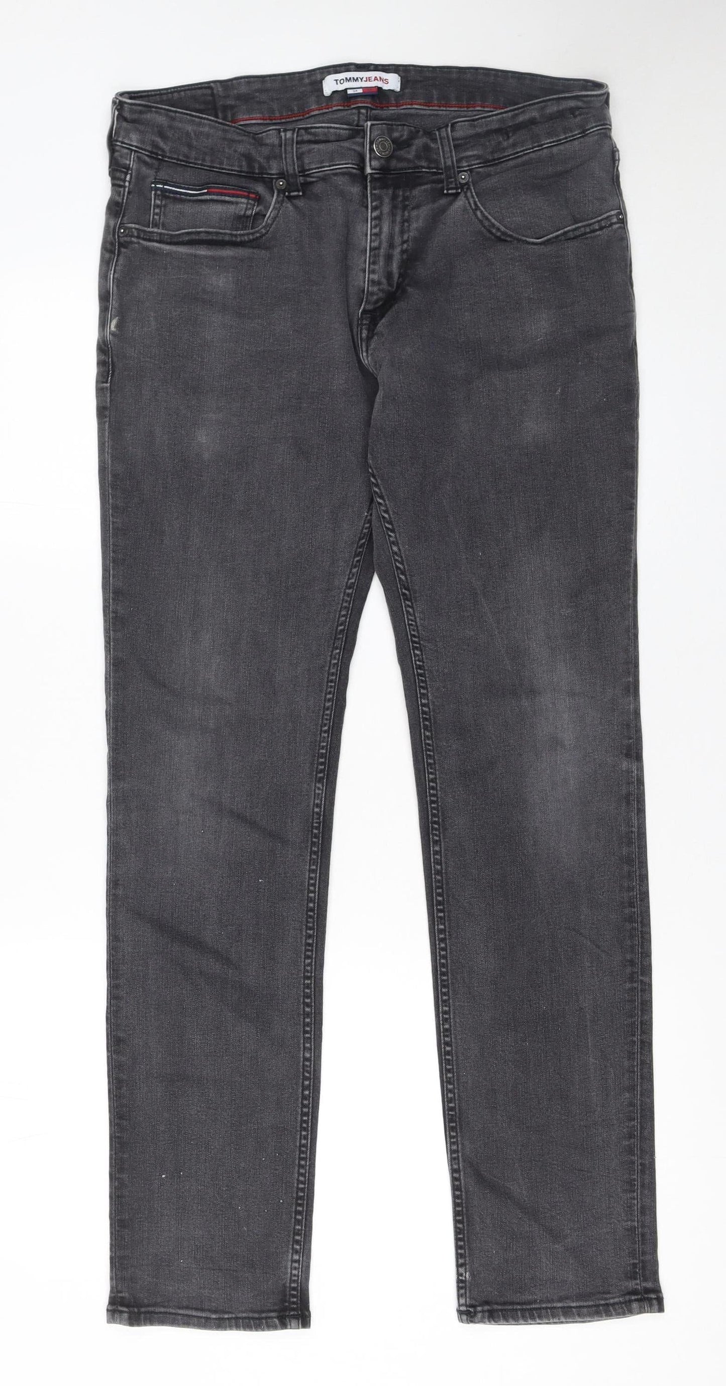 Tommy Jeans Men's Grey Slim Fit Straight Denim Jeans 34W 32L